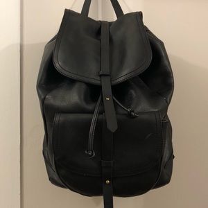Madewell Black Leather Transport Rucksack